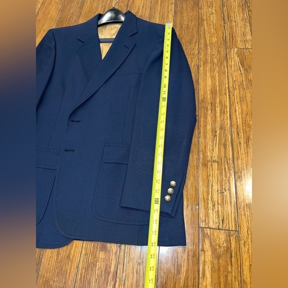 VTG Izod Lacoste Blazer Men's Blue Gold Buttons Single Breasted - Picture 11 of 12